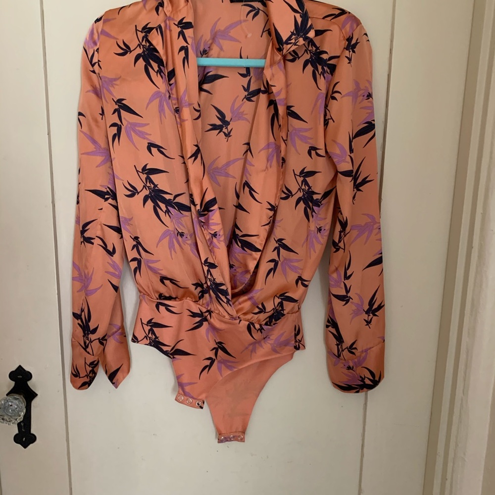 Pink Zara body suit blouse